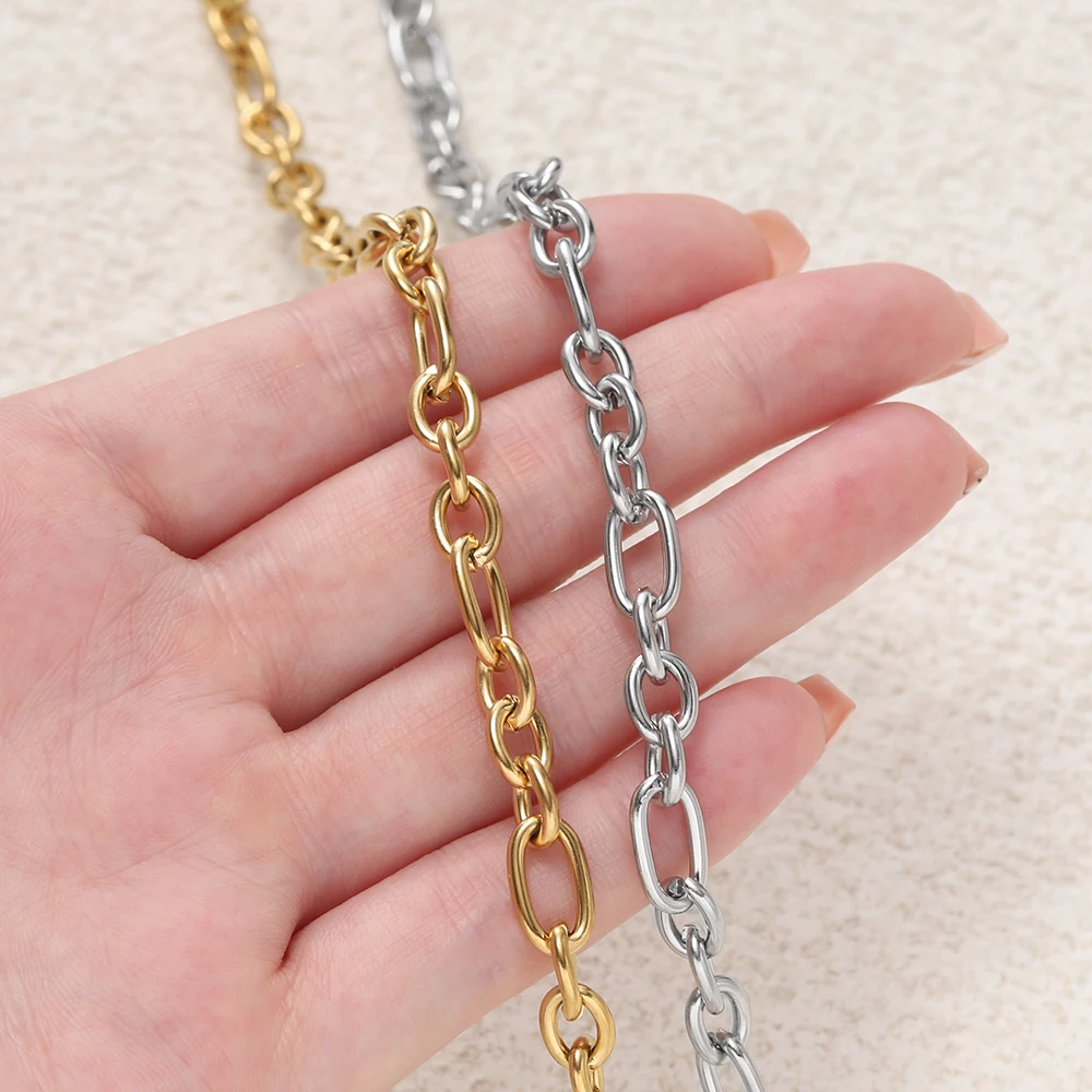 1Meter/Pack 304 Stainless Steel Knot Gold Steel Color Handmade Chains for DIY Necklace Bracelets Jewelry Making Accessories image 6