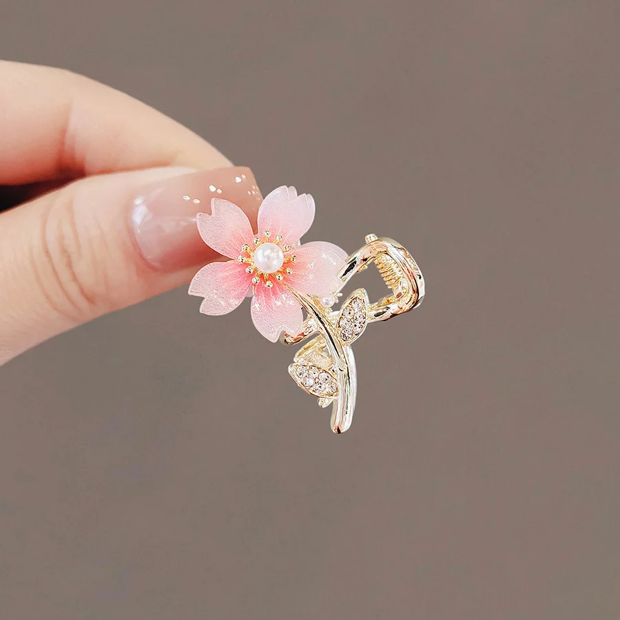 Exquisite cute cherry blossom mini small alloy clip bangs hair clip side hairpin women