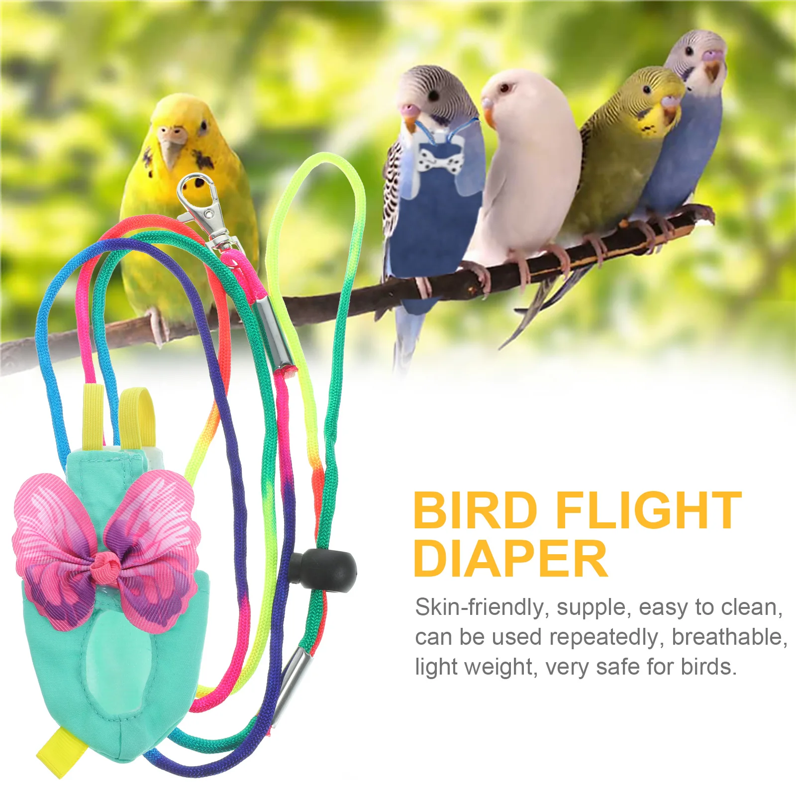 

Clothes Parrot Flying Suit Bird Leash Harnesses Small Diapers Clothing Costumes for Birds