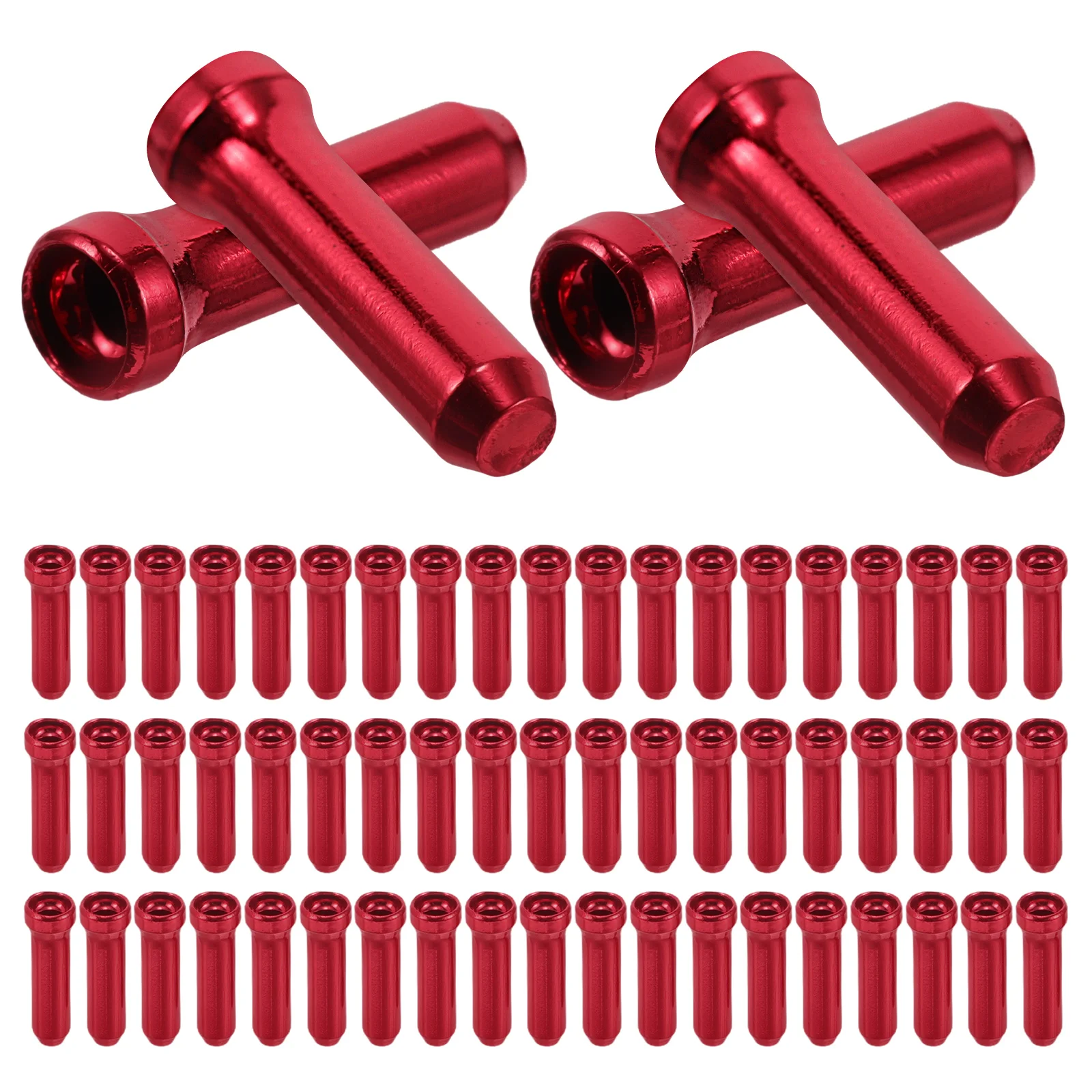 

100pcs Bicycle Cable End Caps Aluminum Alloy Bike Brake Wire Crimps Replacement Durable Brake Cable Tips Accessories For Road