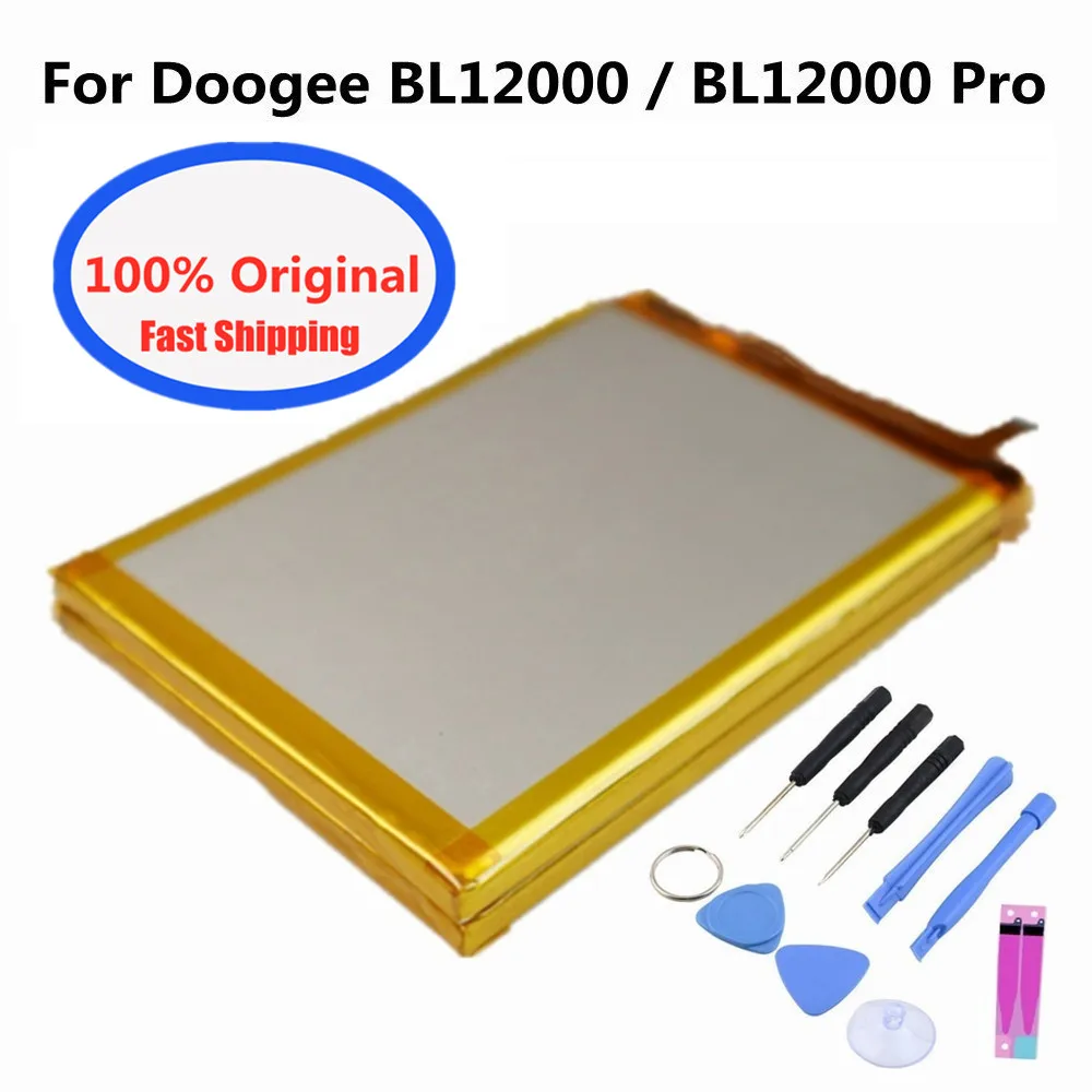 

12000mAh 100% Original Battery For DOOGEE BL12000 6.0 inch MTK6763T / BL12000 Pro Phone Replacement Bateria + Tools