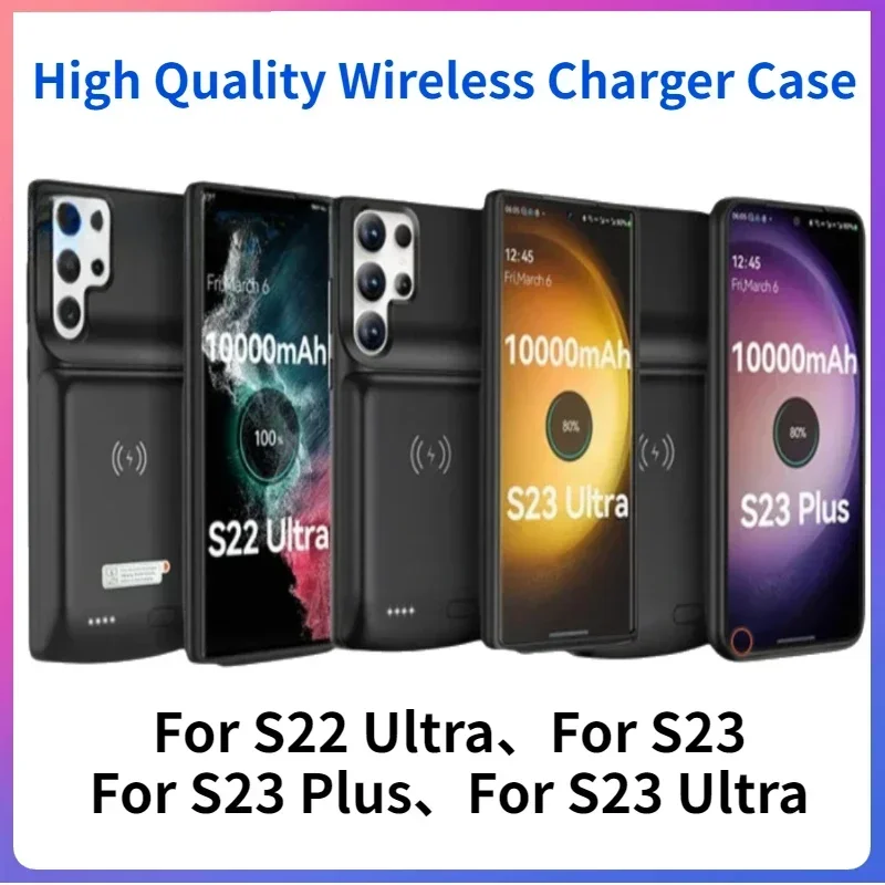 10000mAh Battery Charger Case for Samsung Galaxy S22 S23 S24 Ultra Plus Wireless Magnetic Charging Power Bank Cover High Quality