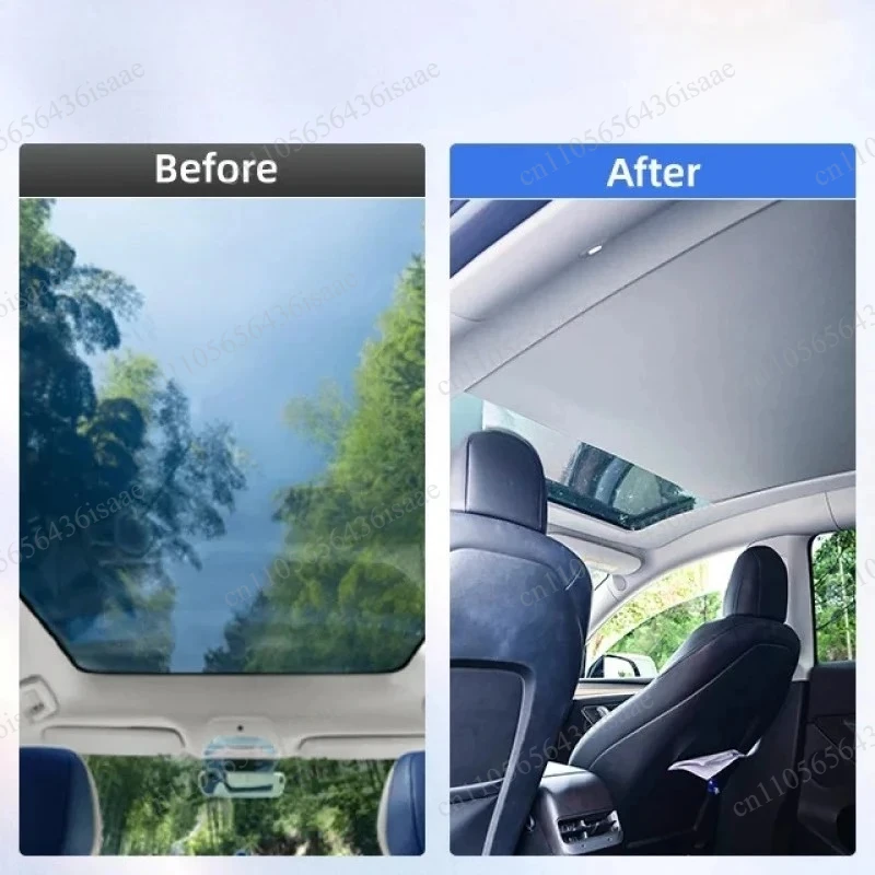 Electric Retractable Glass Roof Sunshade, Car Interior Accessories Fit Tesla Model Y 2021-2024