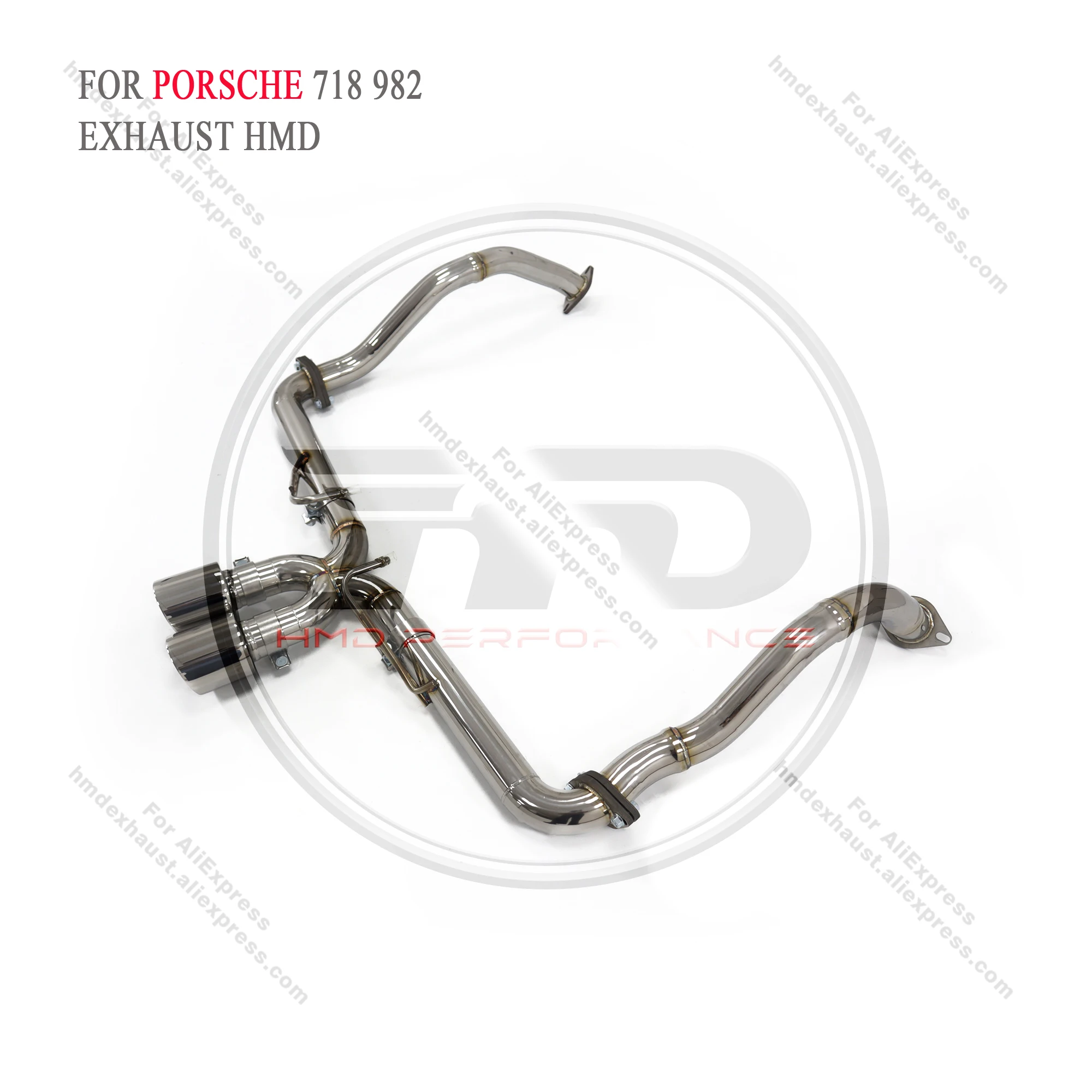 HMD Exhaust System Stainless Steel Performance Catback for Porsche 718 Cayman Boxster 982 2.0T Without Valve Straight Pipe