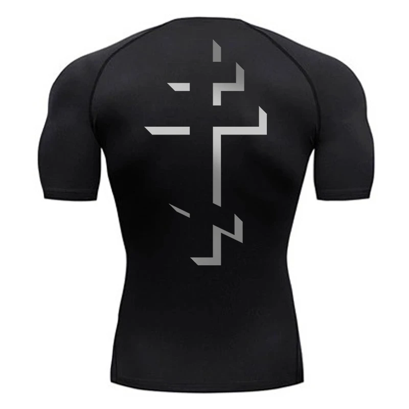 

Cross Graphic Compression Shirt for Men Christian Gym Workout Running T-Shirt Tees Tops Athletic Quick Dry Undershirt Baselayers