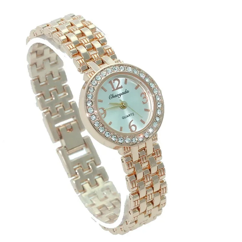 ساعة نسائية فاخرة من حجر الراين ، نوعية جيدة ، أزياء نسائية ، فستان نسائي من الفولاذ المقاوم للصدأ ، ساعة يد كوارتز O89