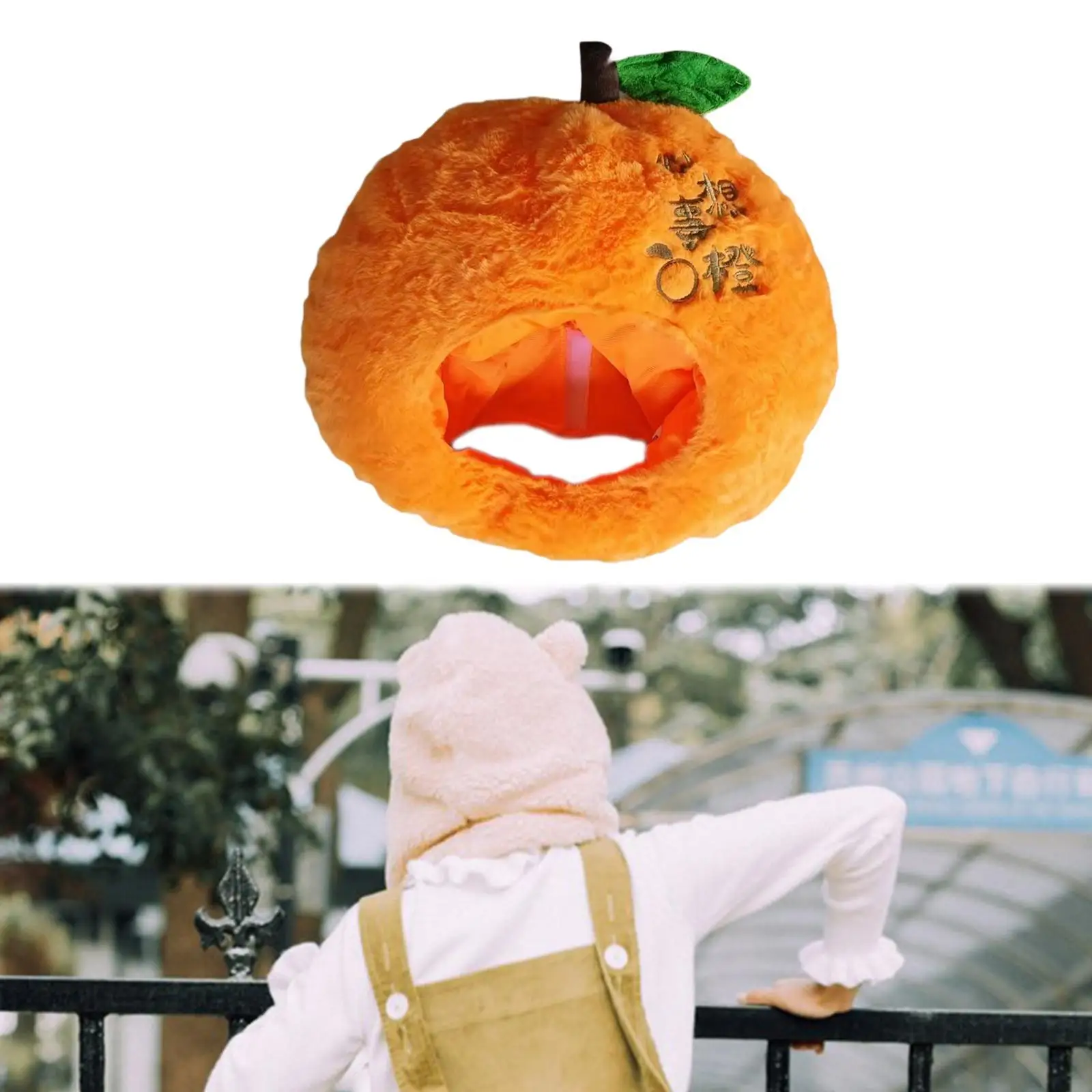 

Orange Plush Hat Fruit Headgear Hat for Halloween Carnival Party