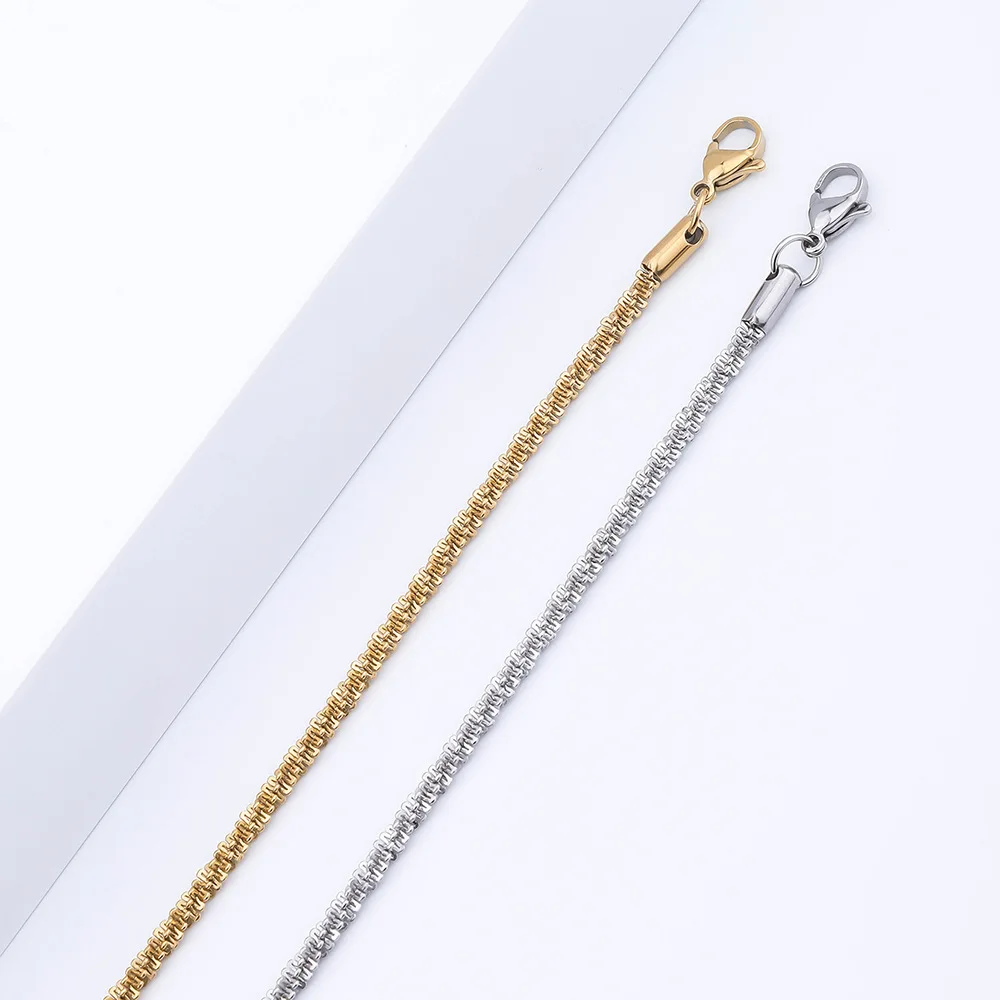 Babysbreath Rope Chian Bracelet For Woman Hip Hop Punk Necklace Gold Color Stainless Steel Gold Color Necklace Fashion Jewelry