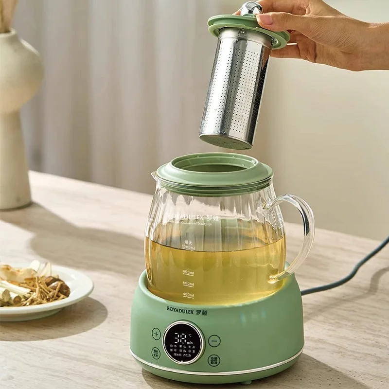 Home Electric Kettle Automatic Insulation Dessert Stew Boil Pot 1.2L Smart Health Pot Temperature Control Glass Flower Teapot