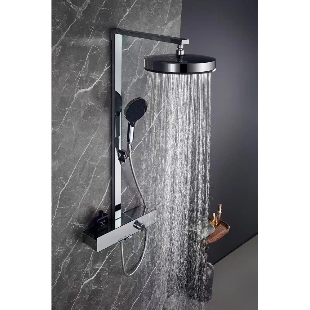 

Brass Air-pressurized Overhead Shower Set with Hot and Cold Water, Piano-key Control