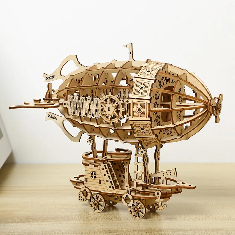 3D Wooden Puzzle Airship Model kits for Adults Model Building Kit Brain Teaser for Adults to Build Hand Craft Mechanical G184