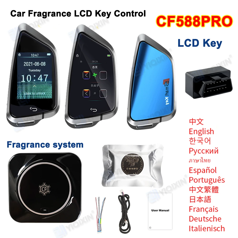 

Universal CF588 PRO Smart LCD Key Auto Lock Keyless With Fragrance System For Toyota Audi Ford Mazda BMW KIA Comfortable Entry