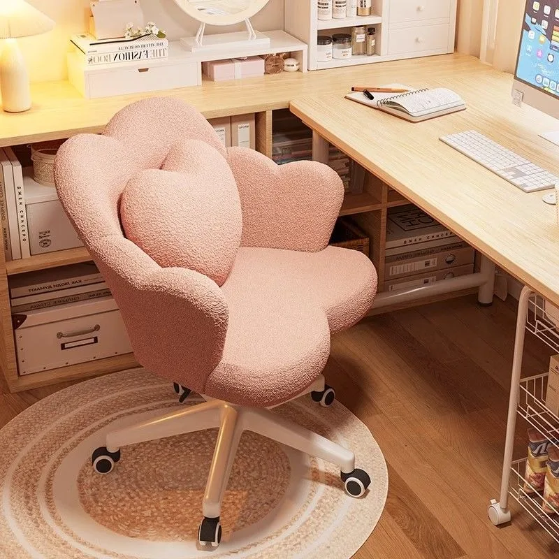 Makeup Chair High-density Sponge Chair Girl Cute Computer Chair Bedroom Dormitory Comfortable Rotating Lifting Backrest Stool