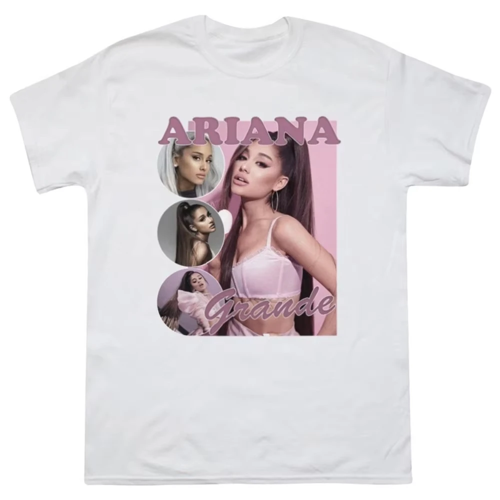 تي شيرت American Street Fashion Brand A Sister Ariana Grande مع نفس الطباعة الطرفية Super Fire بأكمام قصيرة #2