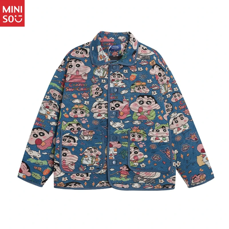 

American Retro Crayon Shinchan All Over Print Jacket 2025 Fall Winter New Loose Casual