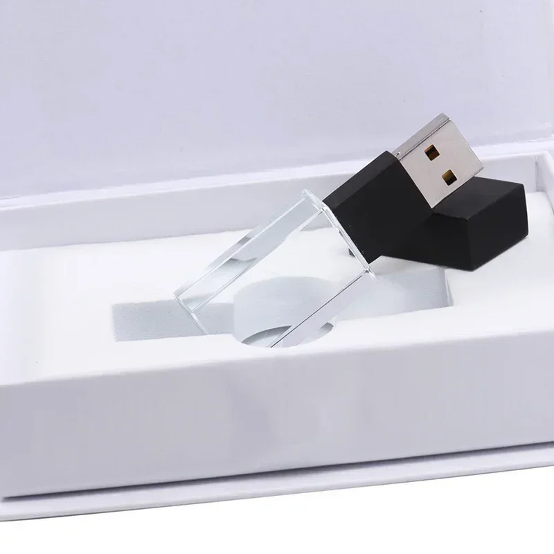 JASTER New Crystal Rose Gold Silver Black Gold 2.0 USB Flash Drive with Gift Box 4GB 8GB 16GB 32GB 64GB   Free Custom LOGO