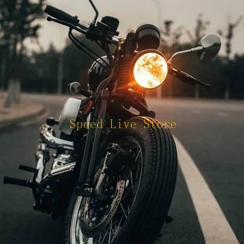 

547C Motorcycle Retro Metal 5.75 inch 35W Halogen Front Headlight Head Lamp