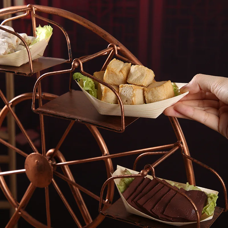 Creative rotating ferris wheel barbecue rack personalized sushi plate restaurant cooking utensils view 4