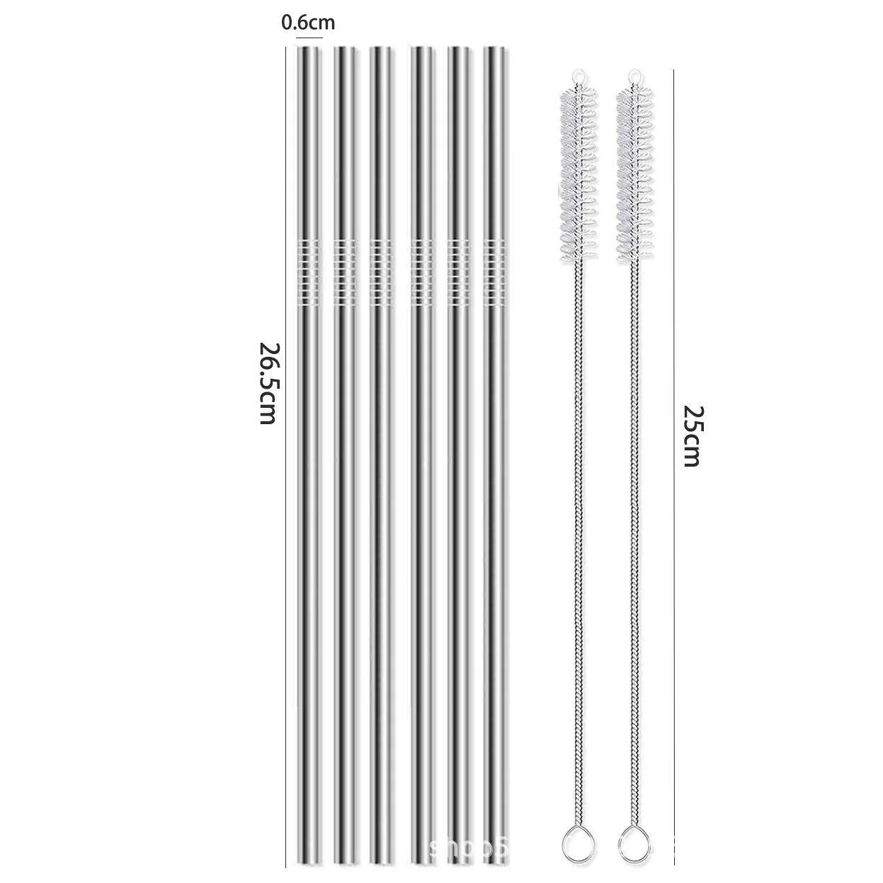 304 Stainless Steel Straw 265mm For Stanley Cup 30oz Color Silver Set Accessories