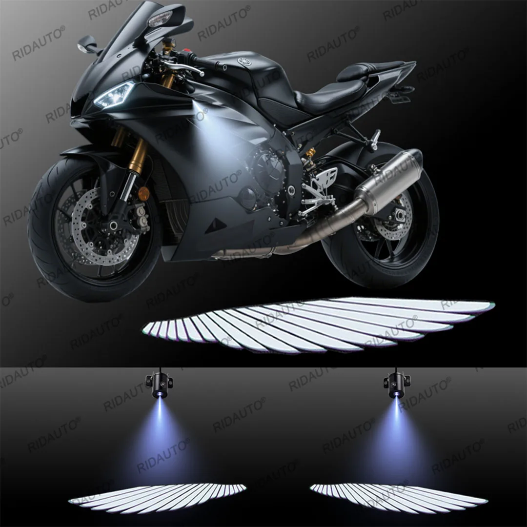 Крылья ангела Светодиодный проекционный светильник Мотоцикл Светодиодный светильник для днища Проектор Атмосфера призрака Лазерный светодиодный светильник Декоративные светодиодные фонари