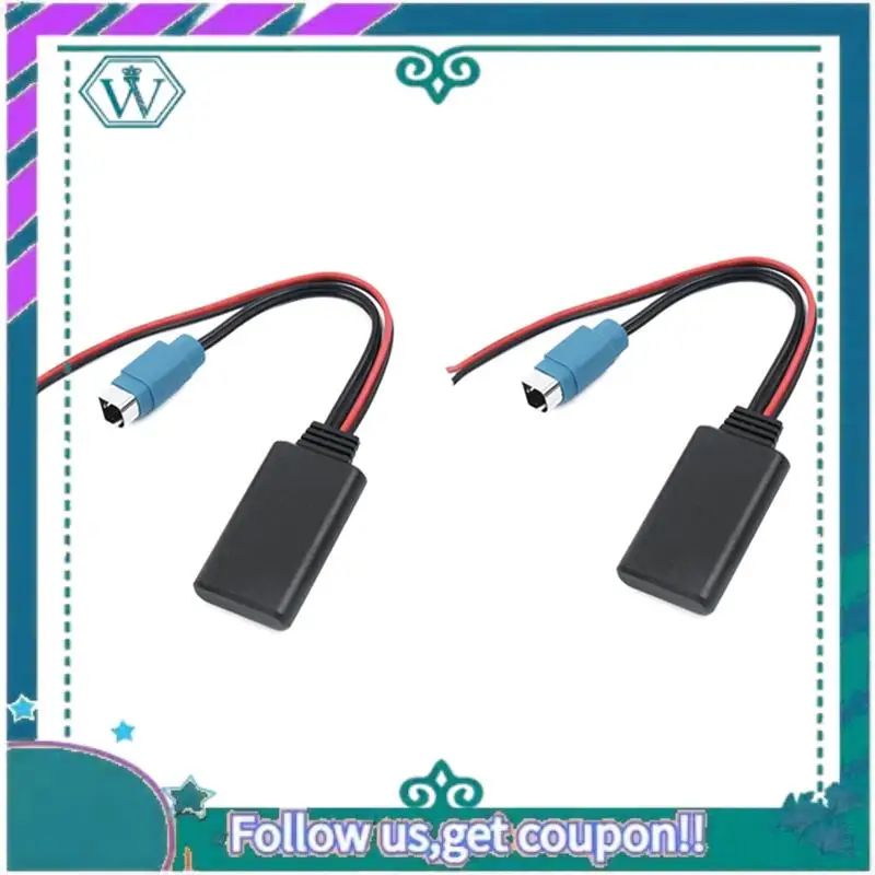 AA92-2 Uds módulo Bluetooth para coche adaptador de música Cable de Audio auxiliar plástico negro para Alpine CDE-W203ri IDA X30