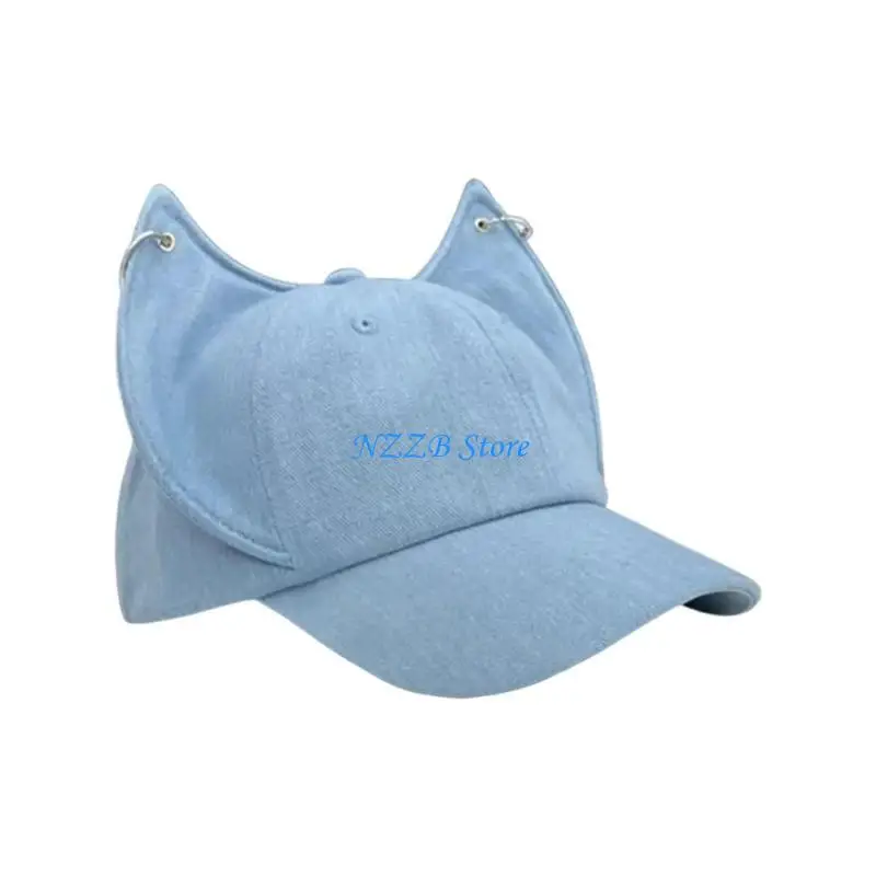 

T21F Dog Ear Baseball Hat Women and Teens Girl Photo Hat for Shopping Cycling