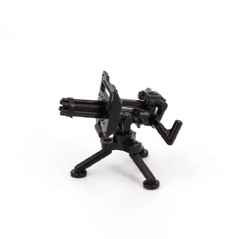 MOC Gatling Guns Militair Wapen Soldaat Mini Actiefiguren Leger Accessoires Bouwsteen Apparatuur Model Onderdelen Bakstenen Speelgoed