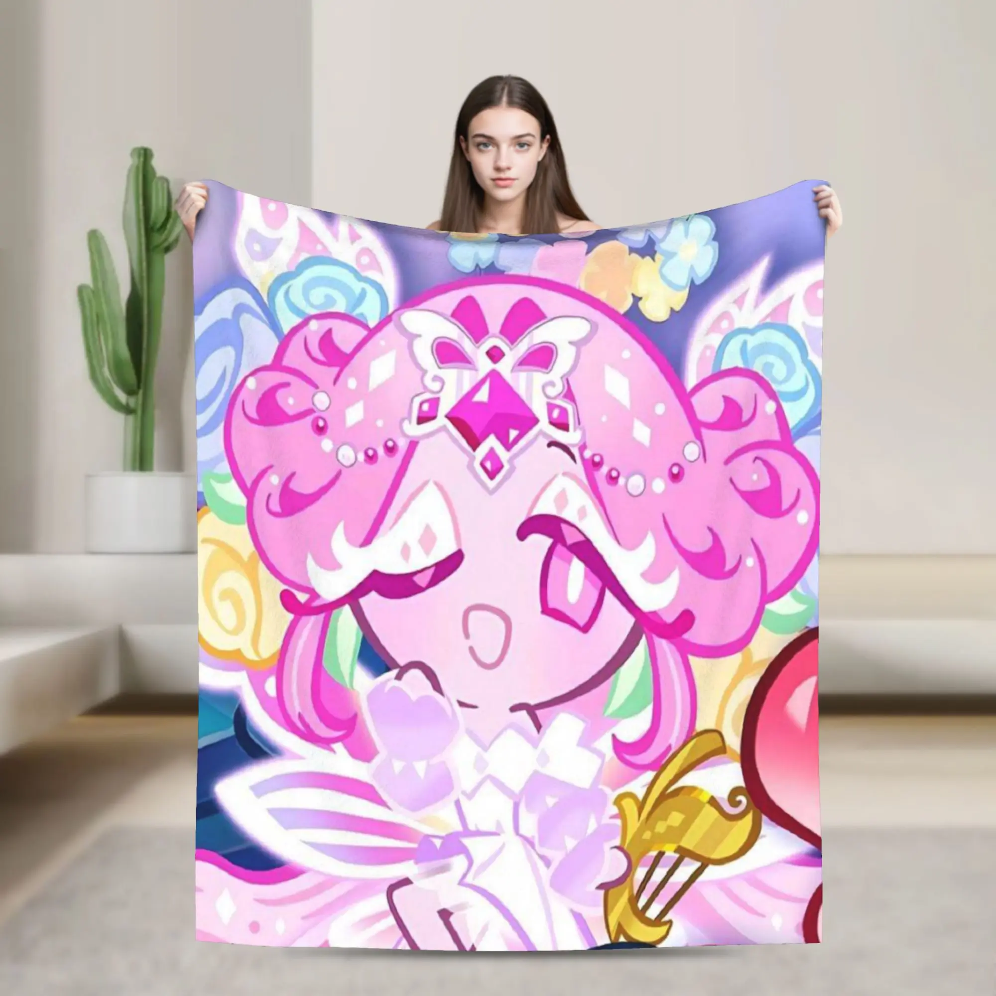 E-Eternal Sugar C-Cookie Flannel Blankets Autumn  Soft Warm Throw Blanket for Kids Adult Outdoor Funny Bedspread Sofa Bed Cover