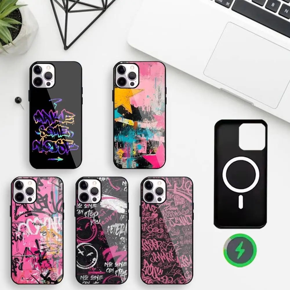 

Street graffiti letters Phone Case For iPhone17,16,15,14,13,12,11 Plus,For Magnetic Wireless Charge Cover