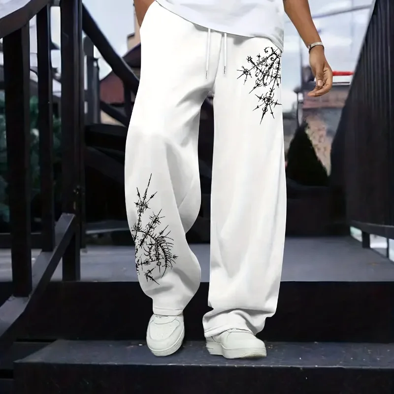 

American Street Men's Versatile Loose Casual Sports Pants with Plush Jogging New Style Suitable for Both Men and Women