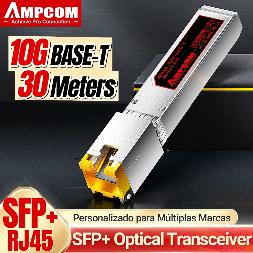 pampcom-光ファイバートランシーバー10gsfpからrj45銅イーサネットコードcat6acat7最大30m