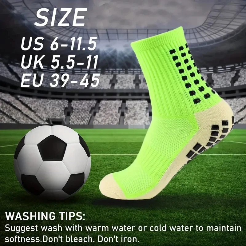 3 Pairs Anti-slip Football Socks Men Women Sports Socks Thickened Breathable Comfortable Football Basketball Running Grip Socks