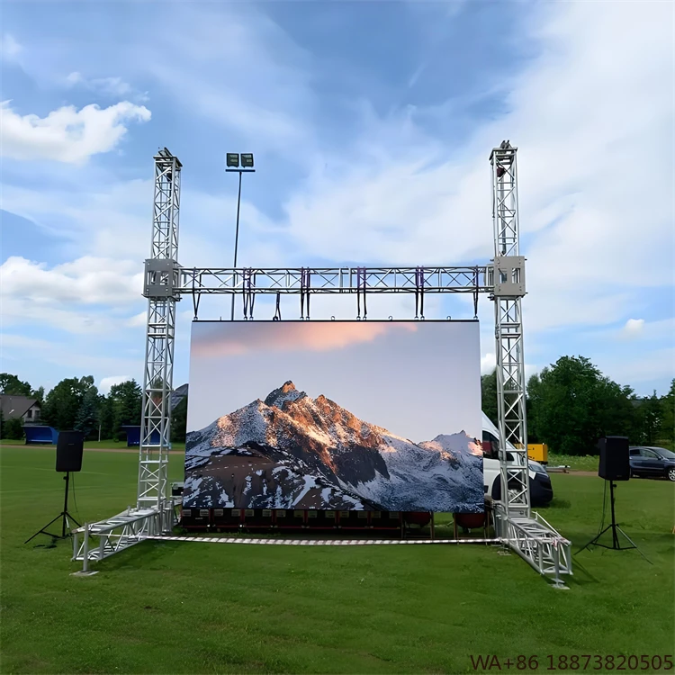 LED P4.81 Outdoor Rental  Display Screen Ground Hanging System Stage Background Aluminum Construction IP66 Waterproof 4K 5-Year