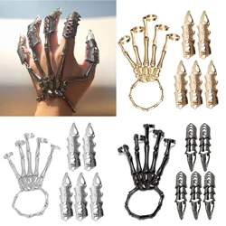 6Pcs Mechanical Metal Rings Edgy Punk Hip Hop Rings Irregular Metal Geometry Rings for Women Men Adjustable Open Rings