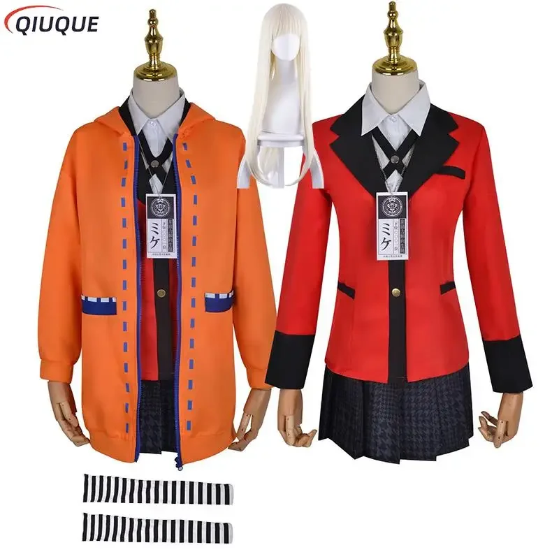 Yomozuki Runa Cosplay Costume Wig Anime Kakegurui Jabami Yumeko Suit Women Halloween Carnival Party Role Play Outfits