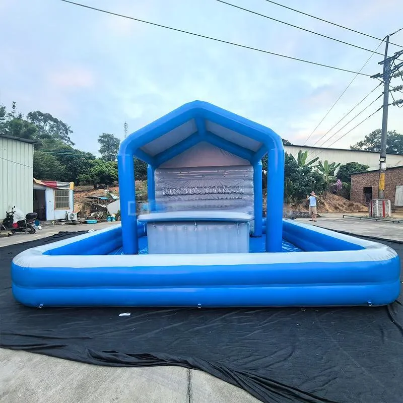 Durable Deluxe Double Inflatable Pool Sofa Outdoor Backyard Adult Large Inflatable Sofa Swimming Pool