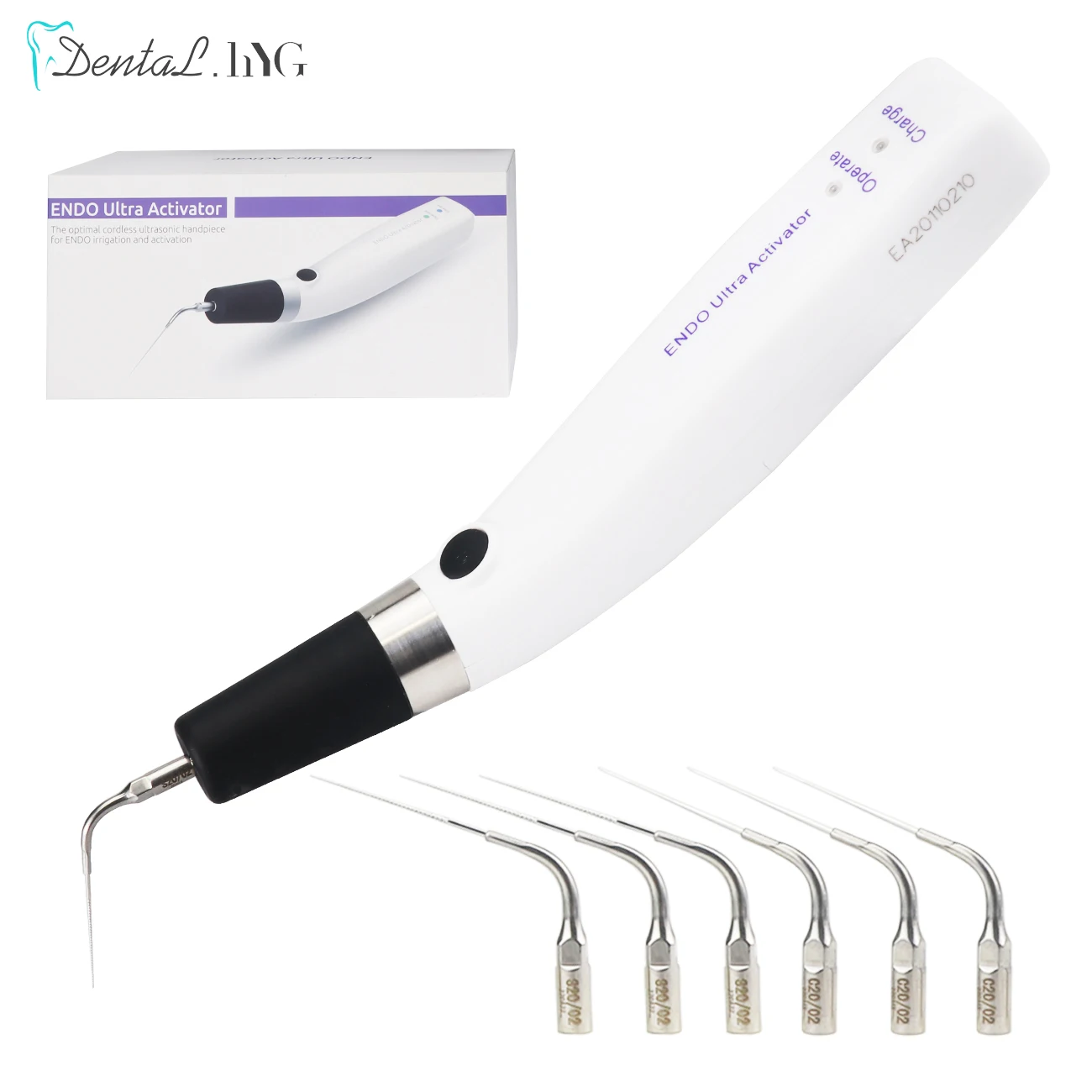 Dental Endo Ultrasonic Activator 6 Tips Cordless Endodontic Irrigator Handpiece Root Canal Treatment Dentistry Instrument