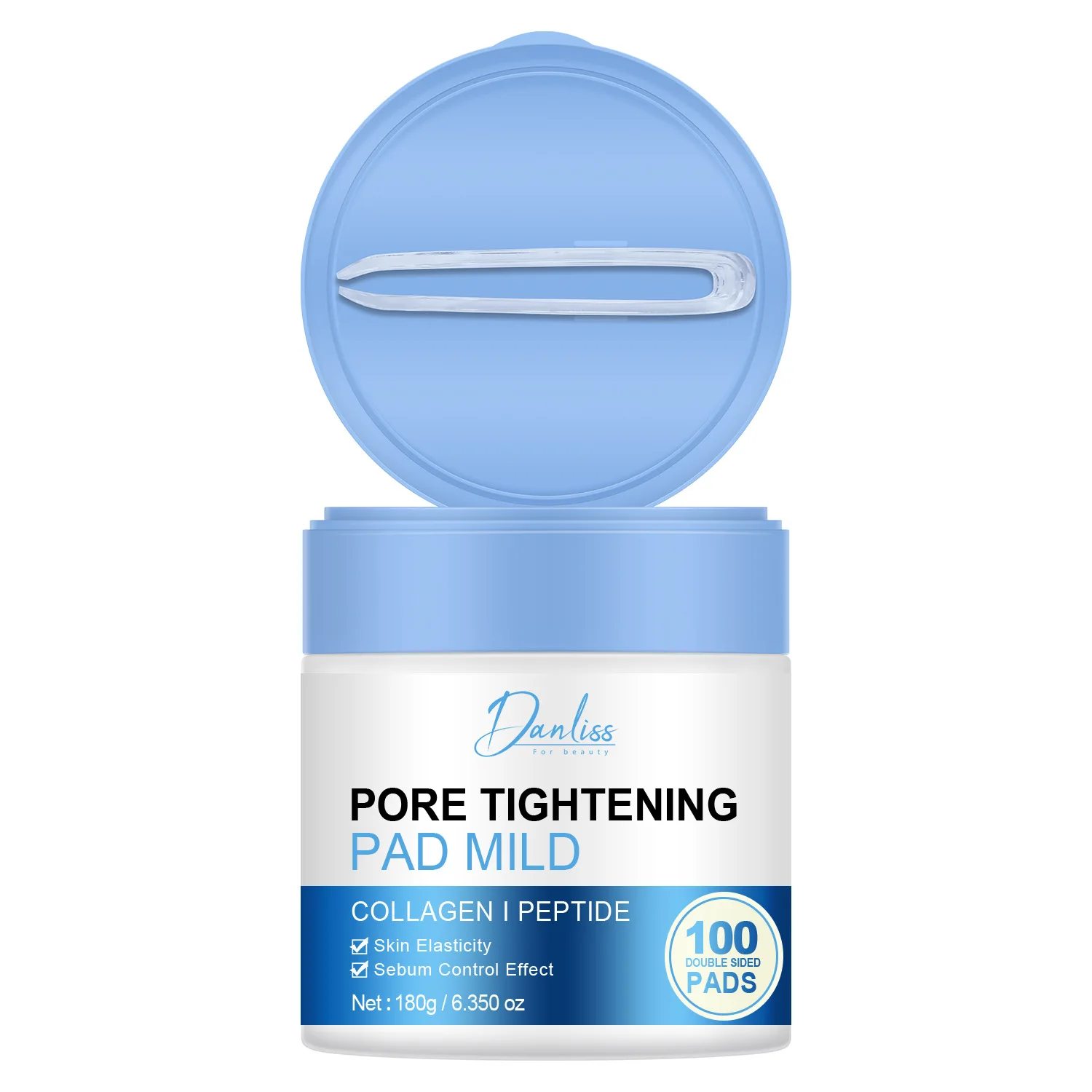 แผ่นสำลีเช็ดเครื่องสำอาง 100 แผ่น แต่ละแผ่นมีสารทำความสะอาดผิวเพื่อทำความสะอาดใบหน้าและควบคุมความมัน