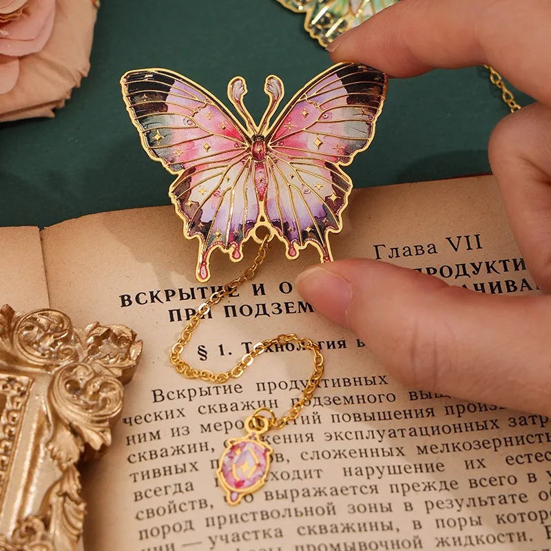 Schmetterlings-Lesezeichen, Fantasy-Lesezeichen aus Metall für Trennbücher, Zubehör, Original-Lesezeichen, Bulk QS01