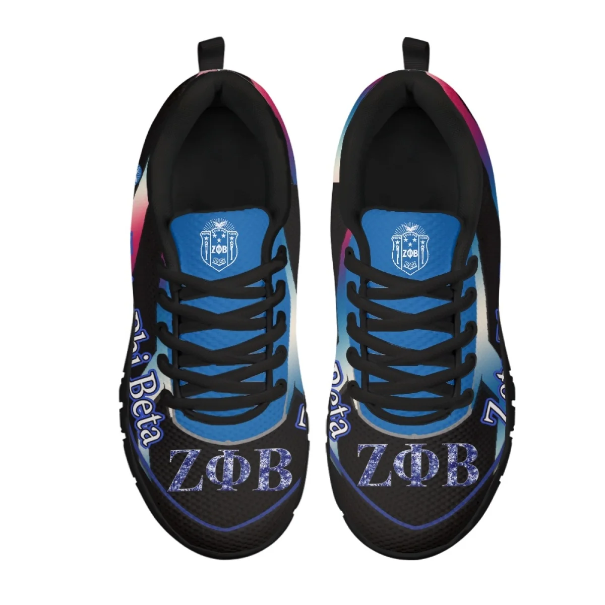 INSTANTARTS Spring Summer Comfort Sneakers Zeta Phi Beta Logo Design Blue Print Women Flat Shoes Non-Slip Female Tennis Zapatos