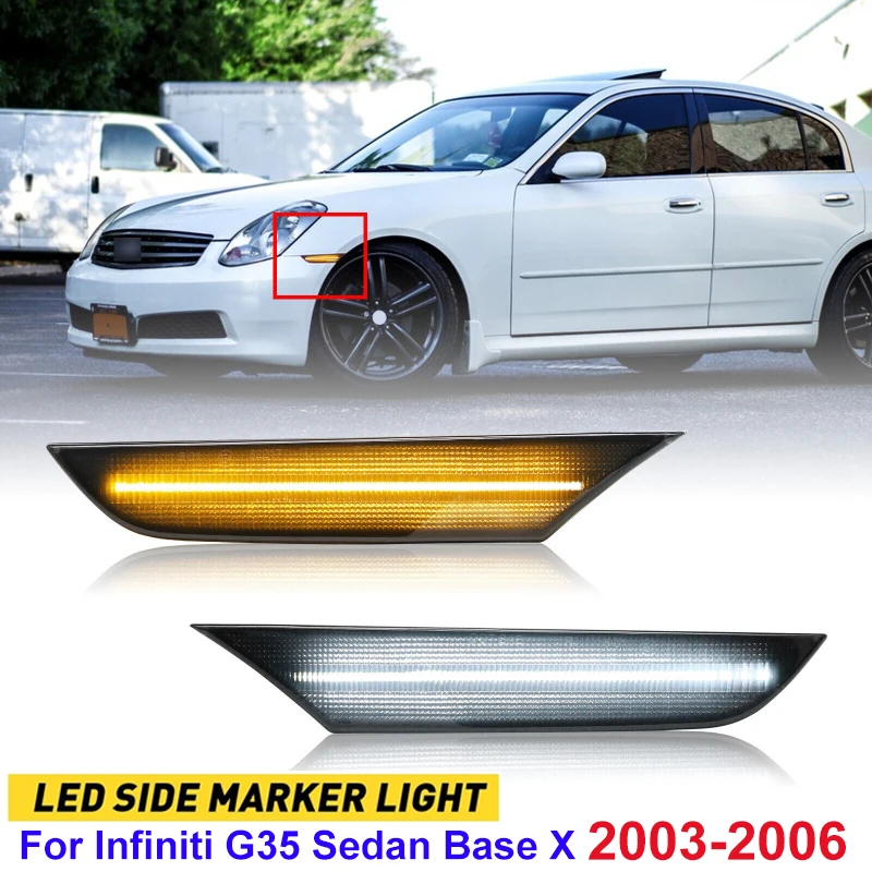 

2 шт., Автомобильные Боковые габаритные огни для G35 Sedan Base X 2003-2006/Skyline V35 Sedan 2001-2006