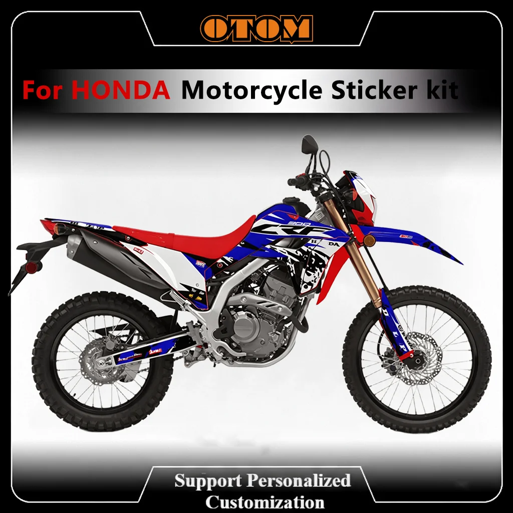 

OTOM For HONDA CRF300L 2021-2024 Motocross Customize Graphic Background Decals Glossy Stickers Kit