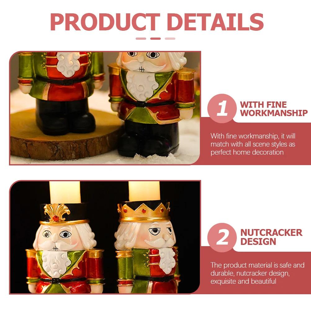 

Nutcracker Holder Resin Crafts Christmas Decoration Tabletop Stand for Home Party Decor Warm Atmosphere Ornament