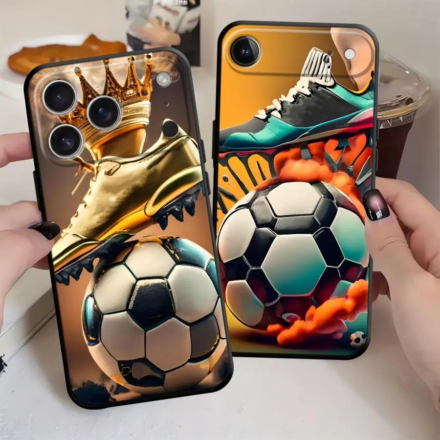Funda para Teléfono con Diseño de Zapatillas de Fútbol para Apple iPhone 17 Pro Max XR XS MAX 11 12 16 14 Air 15 Pro 7 8 13