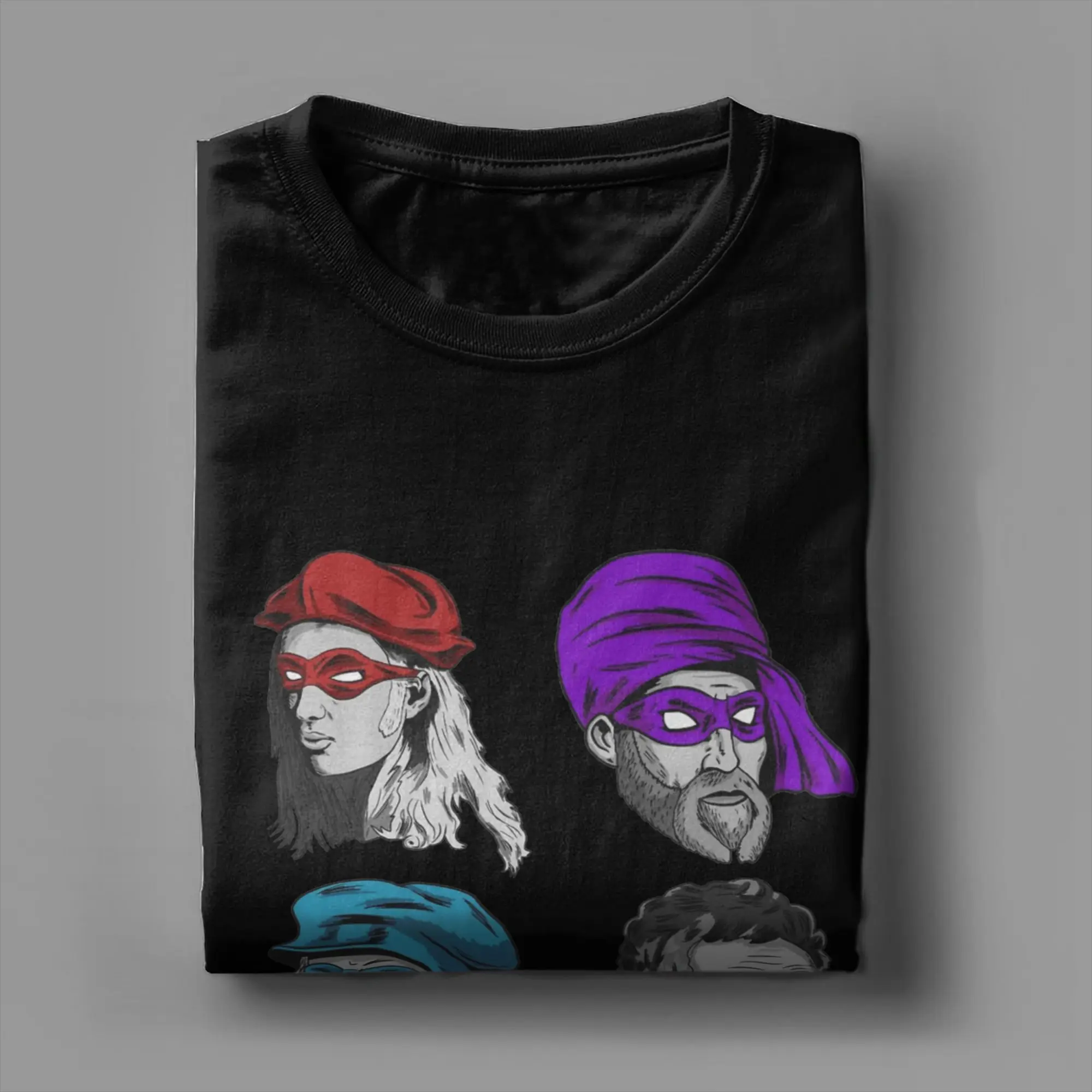 العلوم السلاحف تي شيرت الرجال القطن خمر تي شيرت جولة الرقبة متحولة النينجا عصر النهضة تيز قصيرة الأكمام بلايز المطبوعة