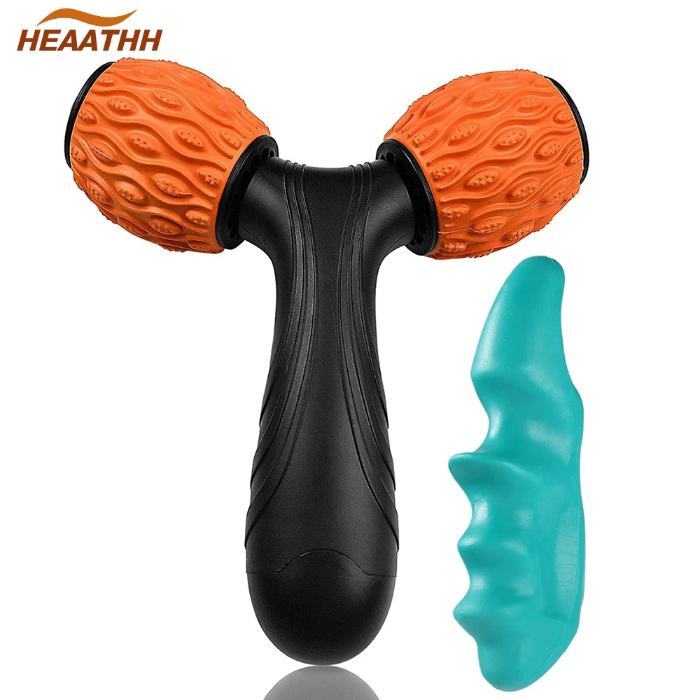 2Pcs/Set Y-shaped Fascia Muscle Roller Massager and Thumb Massage Tool Physical Therapy for Relieve Muscle Pain Cramps Tension