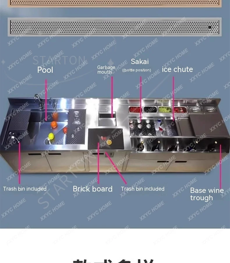 bar Furniture Portable bar Cabinets Equipment for Sale with Steel bar