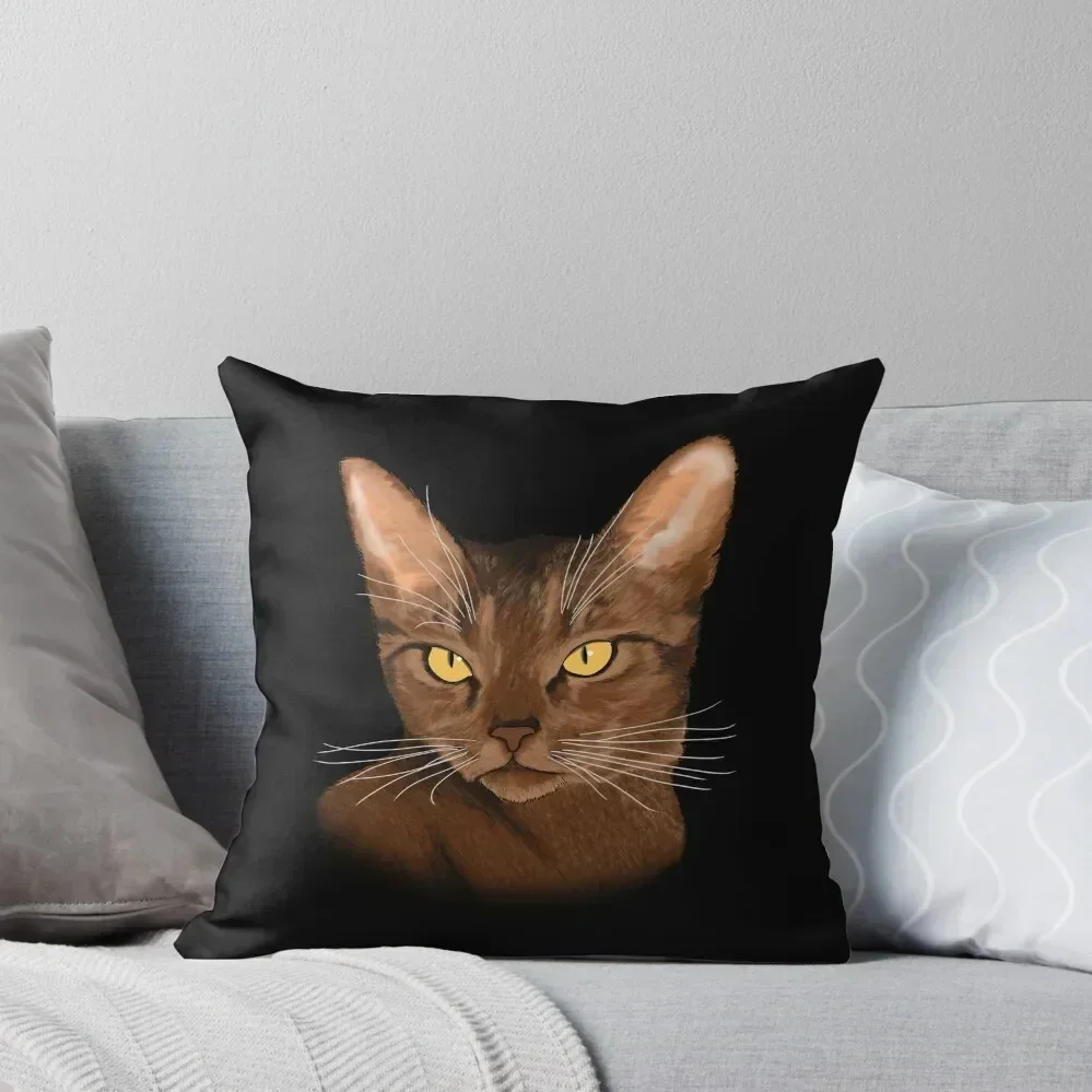 

Abyssinian cat portrait Throw Pillow Decorative Sofa Cushions Bed pillowcases Room decorating items Sofas Covers pillow