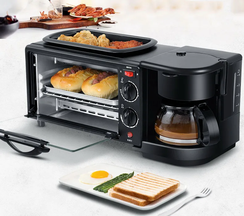 Coffee Pot Three-in-one Breakfast Machine Coffee Sandwiches Toasted Bread Toaster Coffee Maker