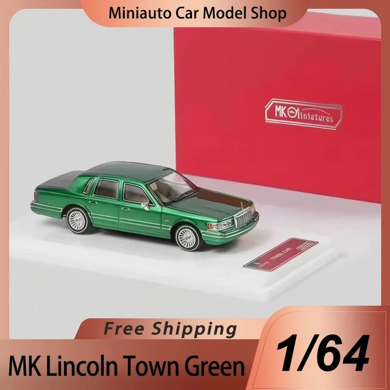 

New In Stock Mk 1:64 Lincoln Town New Color Green Hec Limited Edition Simulation Alloy Small-Scale Diecast Model Custom Toy Gift